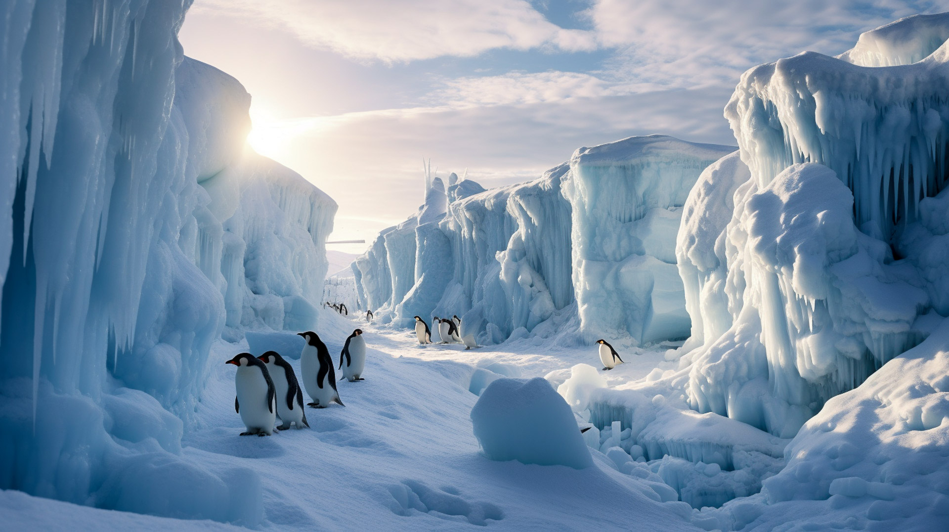 Königspinguine Antarktis, KI generiert